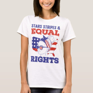 T-shirt Retro Pro Choice Feminist Stars Étoiles Égales Dro