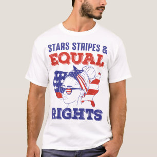 T-shirt Retro Pro Choice Feminist Stars Étoiles Égales Dro