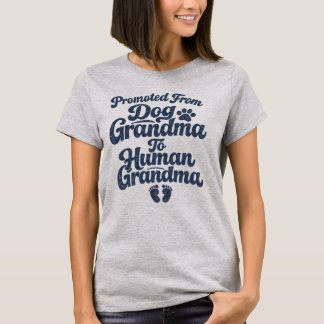 T-shirt Rétro Promu De Grand-mère De Chien À Grand-mère Hu