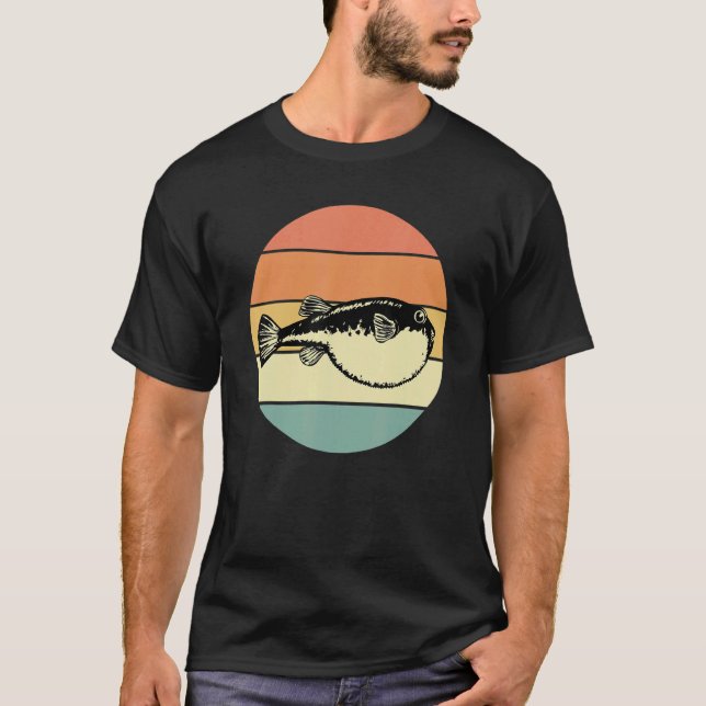 T-shirt Retro Pufferfish Vêtements Puffer Poisson Aimer Po (Devant)