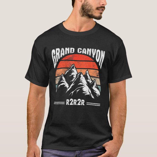 T-shirt Rétro R2R Rim2Rim Grand Canyon Parc national Vinta (Devant)