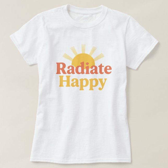 T-shirt Retro Radiate Happy Sunshine Typography (Design devant)