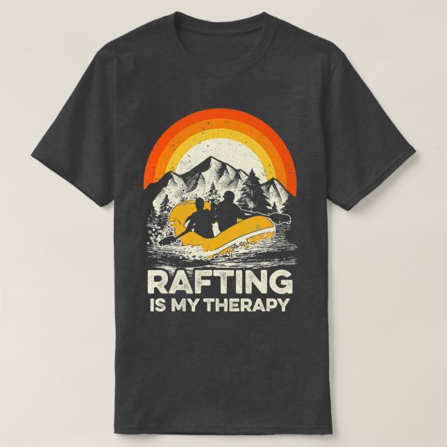 T-shirt Retro Rafting est mon herapy Whitewater (Design devant)