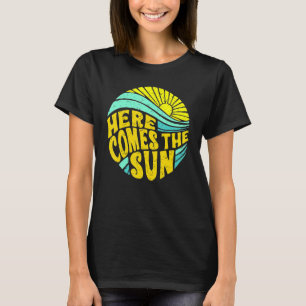 T-shirt Retro Rainbow Sunrise Voici Le Soleil Hippie Gi