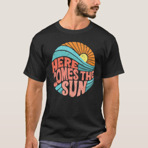 T-shirt Retro Rainbow Sunrise Voici Le Soleil Hippie Gi