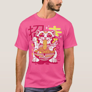 T-shirt Retro Ramen Maneki Neko Cat 2764