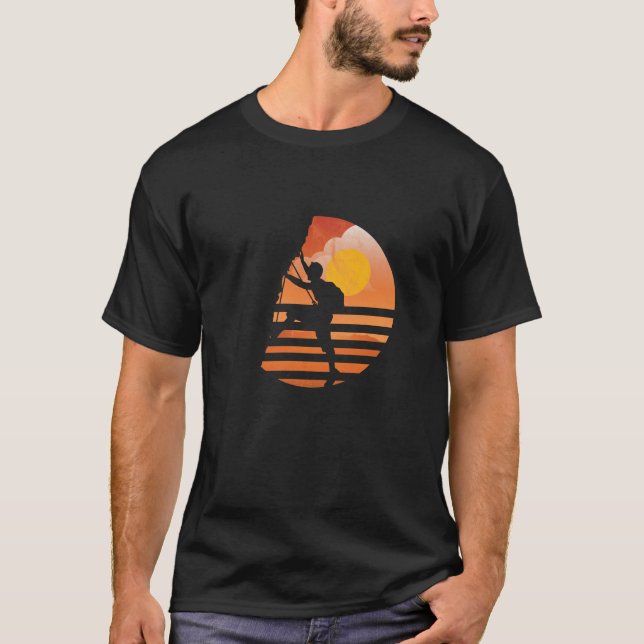 T-shirt Rétro randonnée affligé de montagne d'escalade de (Devant)