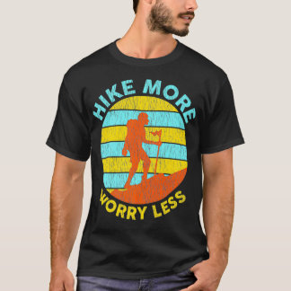 T-shirt Rétro Randonnée Plus Inquiète Moins Randonnée Camp