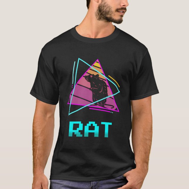 T-shirt Retro Rat Rats Lover (Devant)
