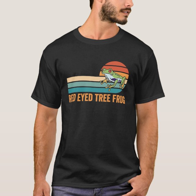 T-shirt Retro Red Eyed Tree Frog (Devant)
