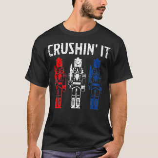 T-shirt Retro Red White Blue Nutcracker Toy Soldiers Crush
