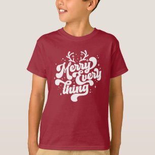 T-shirt Retro Red White Merry tout Joyeux Noël
