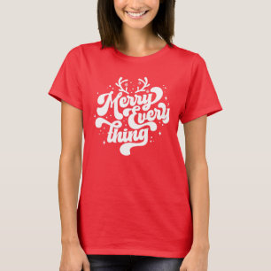 T-shirt Retro Red White Merry tout Joyeux Noël