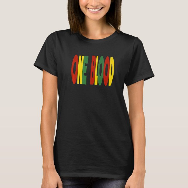 T-shirt Retro Reggae Music One Blood Jamaica Roots & Cultu (Devant)