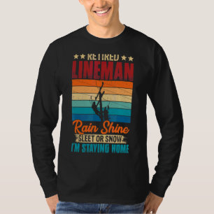 T-shirt Retro Retraité Lineman Pluie Brille Sleet Ou Neige