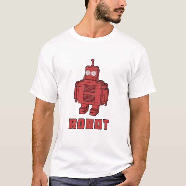 T-shirt Rétro robot rouge (Devant)