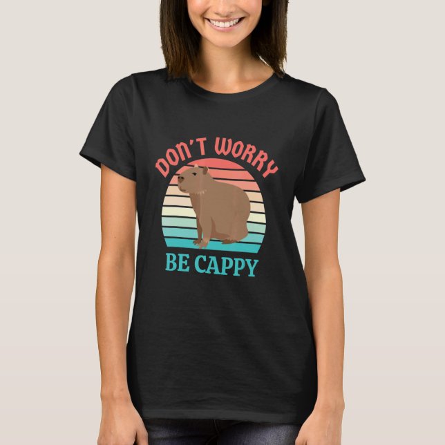 T-shirt Retro Rodent Capybara Ne Pas S'Inquiéter Être Capy (Devant)