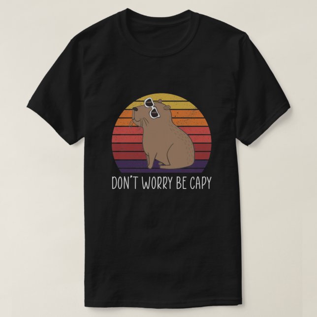 T-shirt Retro Rodent Funny Capybara Ne Pas S'Inquiéter Êtr (Design devant)