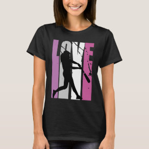 T-shirt Retro Rose Live Love Entraîneur De Baseball Femmes