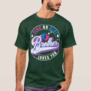 T-shirt Retro Rose Ou Bleu Frère Vous Aime Bébé Genre R