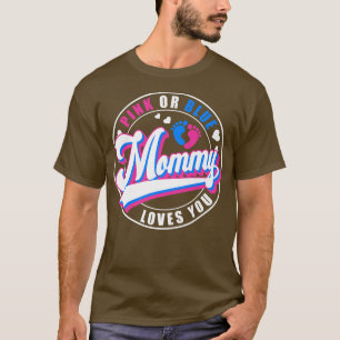 T-shirt Rétro Rose Ou Bleu Maman Aime Votre Bébé Genre Rev