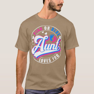 T-shirt Retro Rose Ou Bleu Tante Aime Votre Bébé Genre Rév