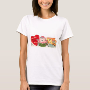 T-shirt Rétro Saint-Valentin vintage de petit gâteau et 