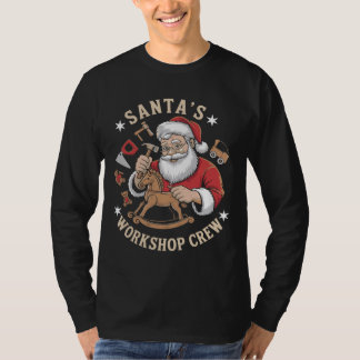 T-shirt Retro Santa’s Workshop Crew Holiday