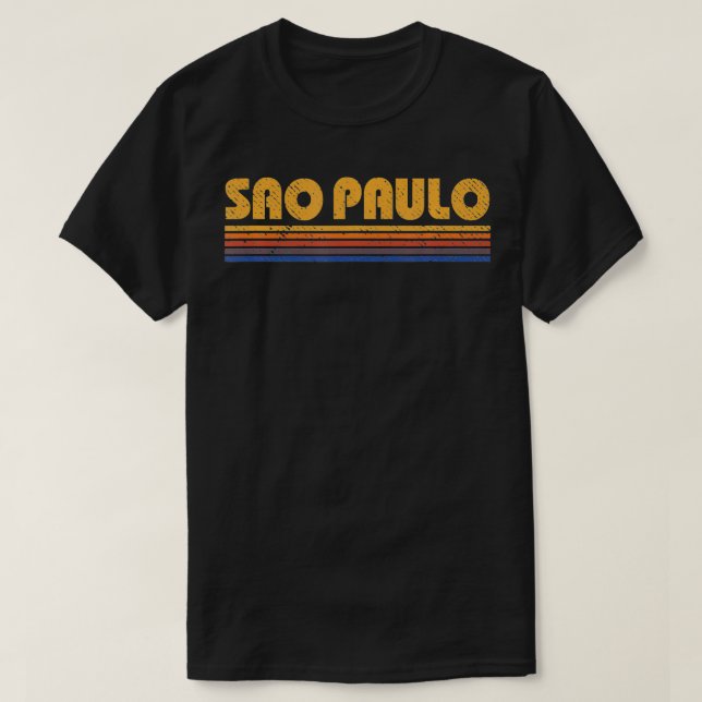T-shirt Retro Sao Paulo Brazil  (Design devant)