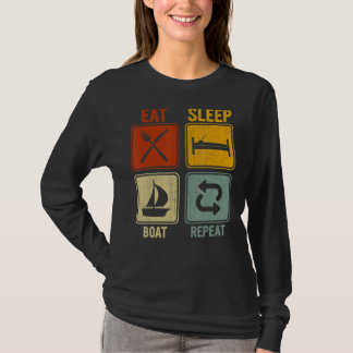 T-shirt Rétro Sarcastique Pour Le Capitaine Mangez Sleep B
