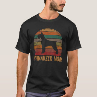 T-shirt Retro Schnauzer Maman Cadeau Standard Giant Chien