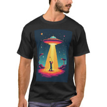 Retro Sci Fi Cartoon Rocket Ship et Golfer