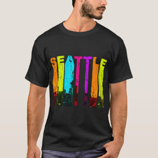 T-shirt Retro Seattle Washington City Skyline