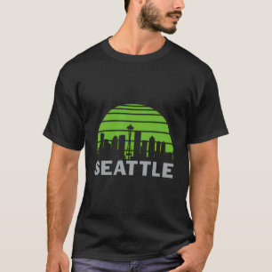 T-shirt Retro Seattle Washington Skyline Sea Graphic