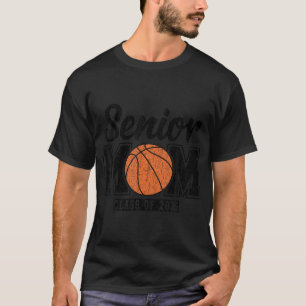 T-shirt Retro Senior Basketball Maman Classe De 2025 Gradu