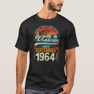 T-shirt Rétro Septembre 1964 58 Année Pêche 58th Bir