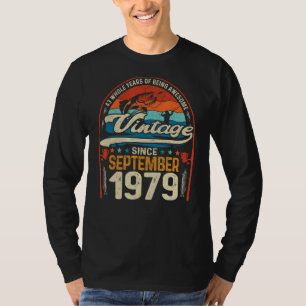 T-shirt Rétro Septembre 1979 43 Année Vieux Pêche 43ème Bi