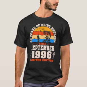 T-shirt Retro Septembre 1996 26 Ans Pêche 26ème Bir