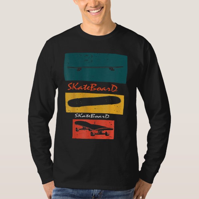 T-shirt Retro Skateboard Men For  Skateboarding Skateboard (Devant)