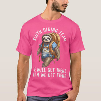 T-shirt Retro Sloth Randonnée Team Nous Y Arriverons Quand