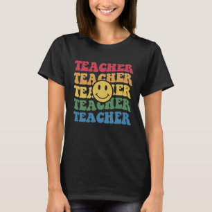 T-shirt Retro Smile Face Enseignant Inspiration Élémentair