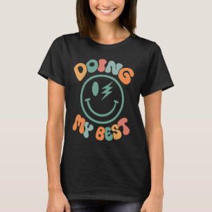T-shirt Retro Smile Face Faire Mon Meilleur Checkerboard M