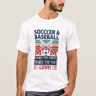 T-shirt Retro Soccer & Baseball Mom