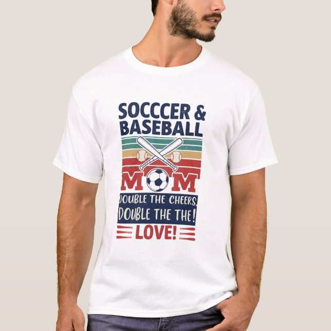 T-shirt Retro Soccer & Baseball Mom (Devant)