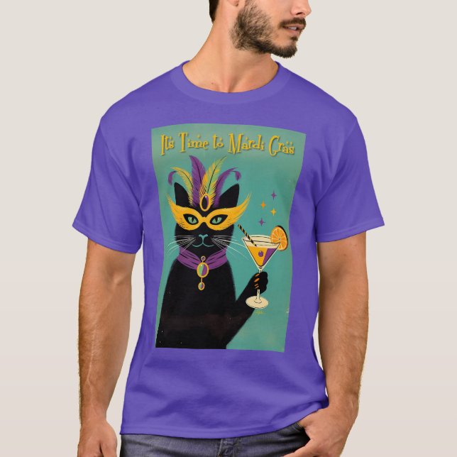 T-shirt Retro Sophisticats Its Time to Mardi Gras Martini (Devant)
