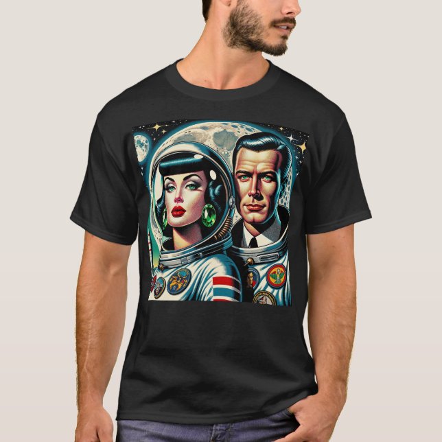 T-shirt Retro Space Astronauts (Devant)