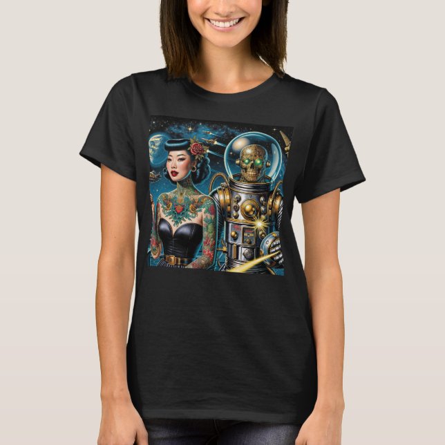 T-shirt Retro Space Explorers (Devant)