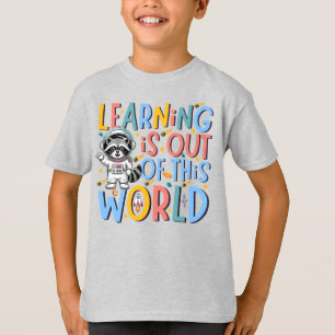 T-shirt Retro Space Raccoon L'apprentissage est hors de ce