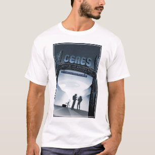 T-shirt Retro Space Travel Poster-Nwarf Planet Ceres.