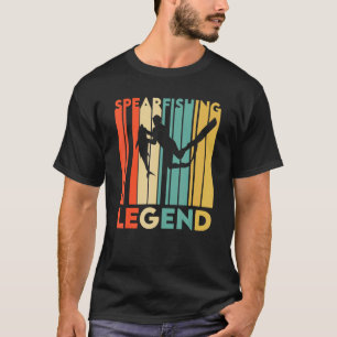 T-shirt Rétro Spearfishing Legend Apparel Fish Hunting Fre